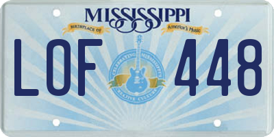 MS license plate LOF448
