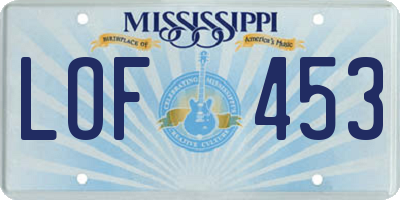 MS license plate LOF453