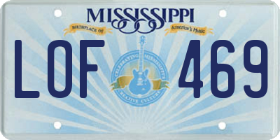MS license plate LOF469