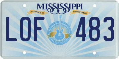 MS license plate LOF483