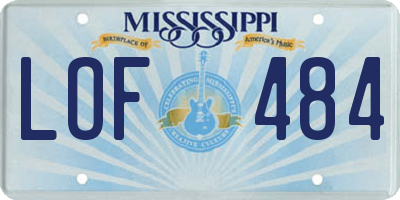 MS license plate LOF484