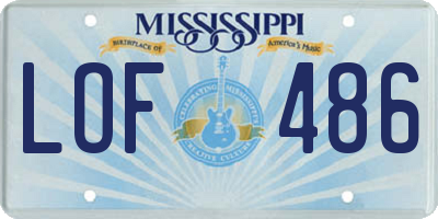 MS license plate LOF486