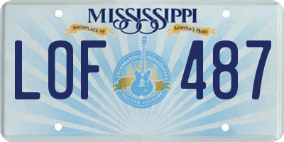 MS license plate LOF487