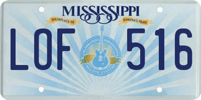 MS license plate LOF516
