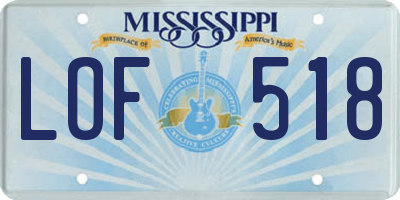 MS license plate LOF518