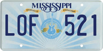 MS license plate LOF521