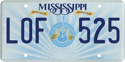 MS license plate LOF525