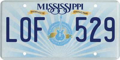 MS license plate LOF529