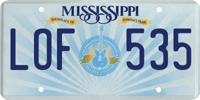 MS license plate LOF535