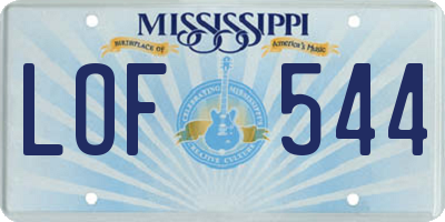 MS license plate LOF544
