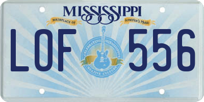MS license plate LOF556