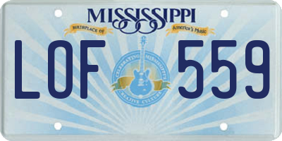 MS license plate LOF559