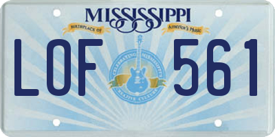 MS license plate LOF561