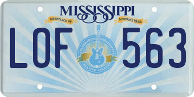MS license plate LOF563