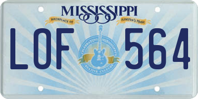 MS license plate LOF564