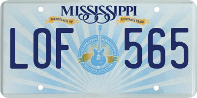 MS license plate LOF565