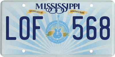 MS license plate LOF568
