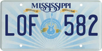 MS license plate LOF582