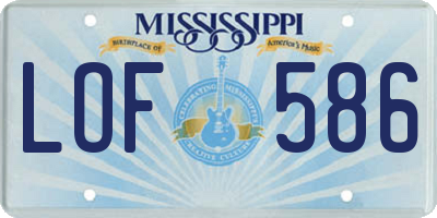 MS license plate LOF586