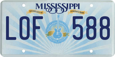 MS license plate LOF588