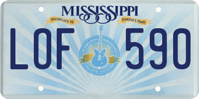 MS license plate LOF590