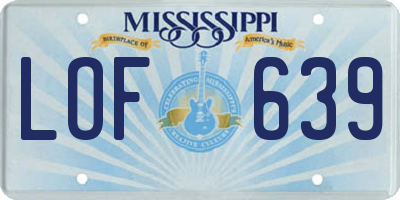 MS license plate LOF639