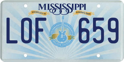 MS license plate LOF659
