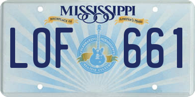 MS license plate LOF661
