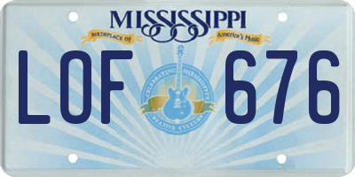 MS license plate LOF676