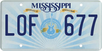 MS license plate LOF677