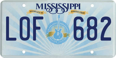 MS license plate LOF682