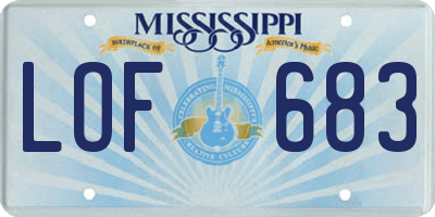 MS license plate LOF683