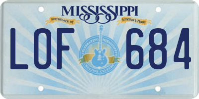 MS license plate LOF684