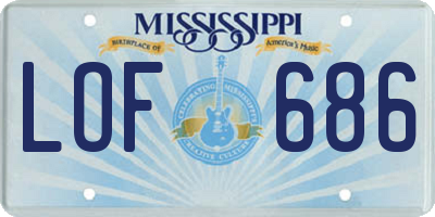 MS license plate LOF686