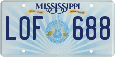 MS license plate LOF688