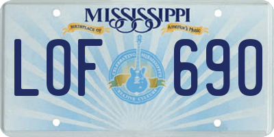 MS license plate LOF690