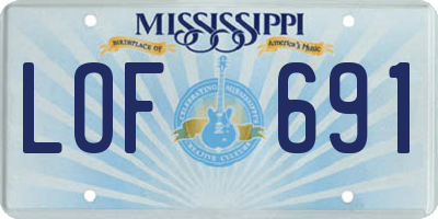 MS license plate LOF691