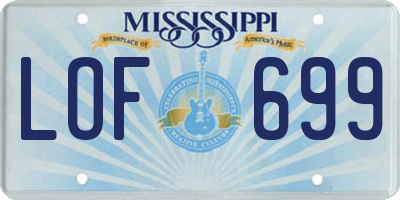 MS license plate LOF699