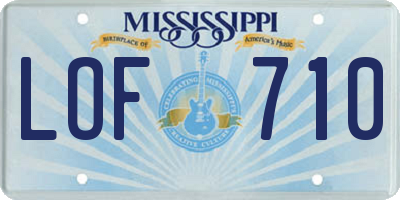 MS license plate LOF710