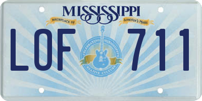 MS license plate LOF711