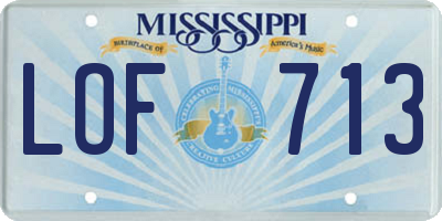 MS license plate LOF713