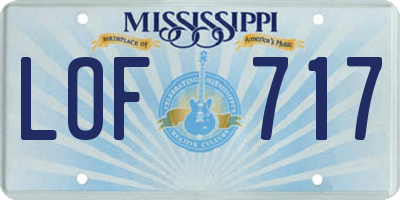MS license plate LOF717