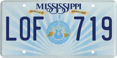 MS license plate LOF719