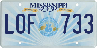 MS license plate LOF733
