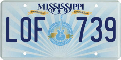 MS license plate LOF739