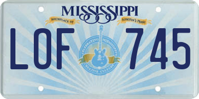 MS license plate LOF745
