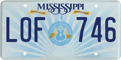 MS license plate LOF746