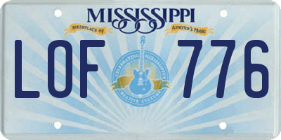 MS license plate LOF776