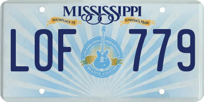 MS license plate LOF779