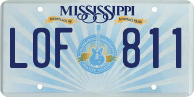 MS license plate LOF811